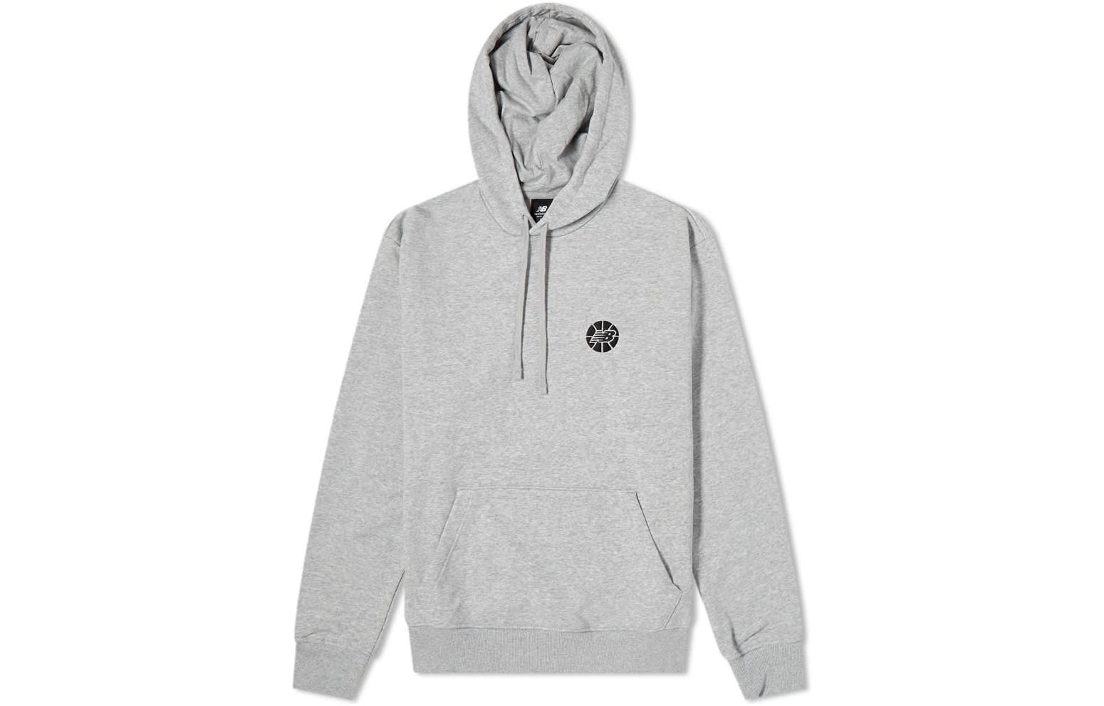 New Balance Solid Color Logo Embroidered Hoodie - Gray MT23581-AG