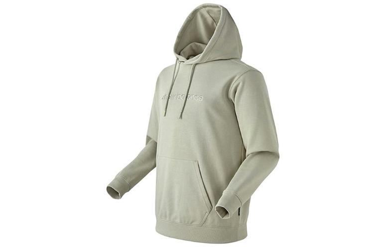 New Balance Solid Color Logo Embroidered Hoodie Khaki NBN0B21083-49