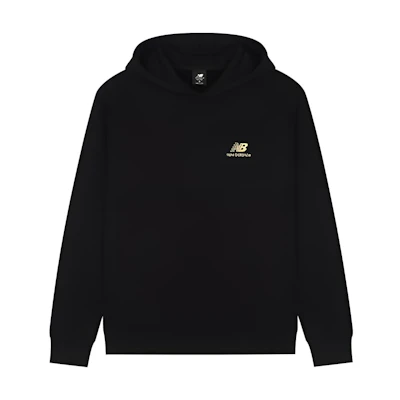 New Balance Solid Color Logo Hoodie Unisex Black Pullover AMT24369-BK