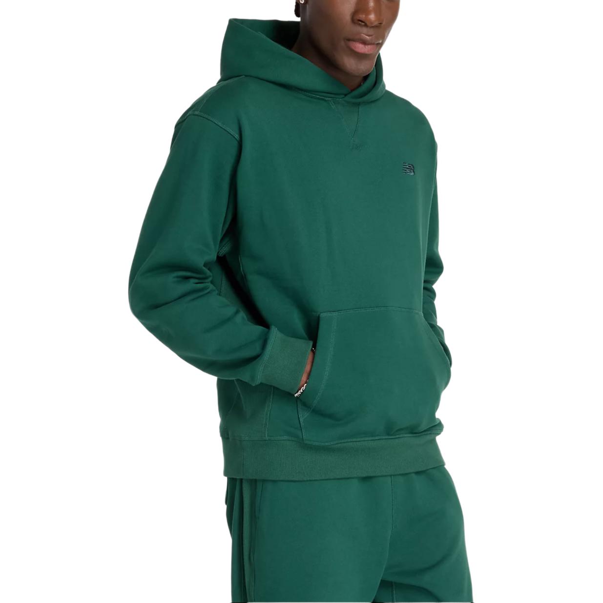 New Balance Solid Color Loose Fit Pullover Hoodie Green MT41534-NWG