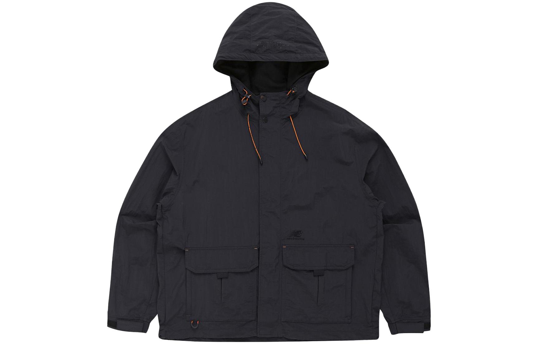 New Balance Solid Color Loose Fit Zip-Up Hoodie Jacket Black NBNMD2A013-19