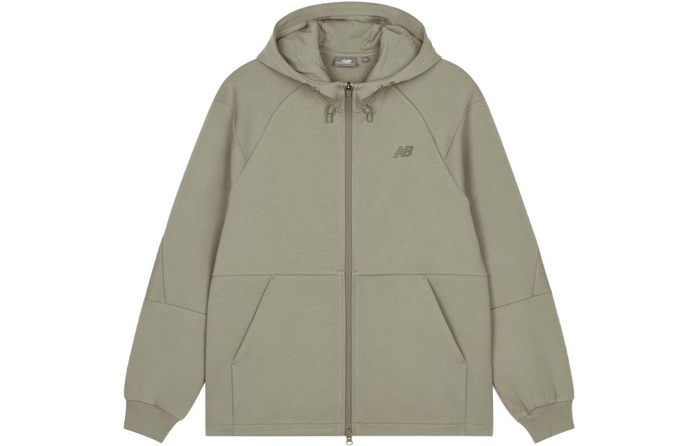 New Balance Solid Color Zip-Up Hooded Jacket Green 6DD38651-DB