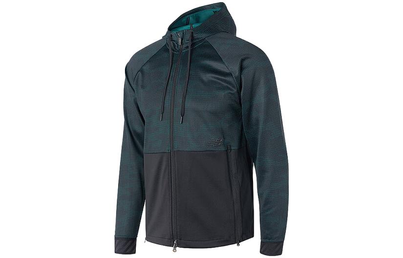 New Balance Solid Color Zip-Up Hoodie Jacket - Green AMJ01051-MG2