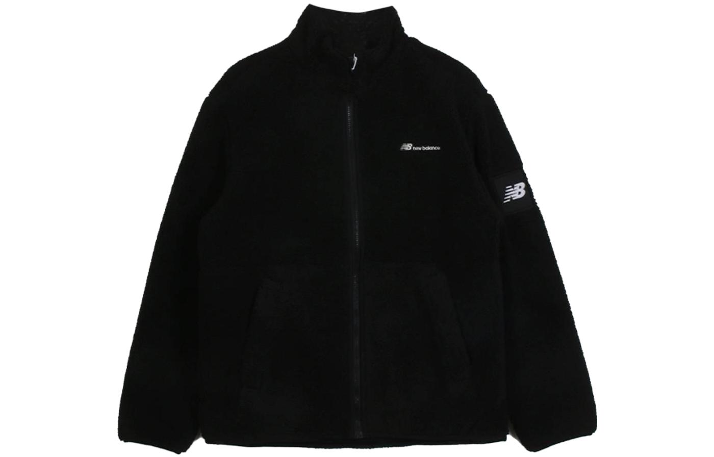 New Balance Solid Color Zip-Up Loose Fit Jacket Black NBMDCB1053-19
