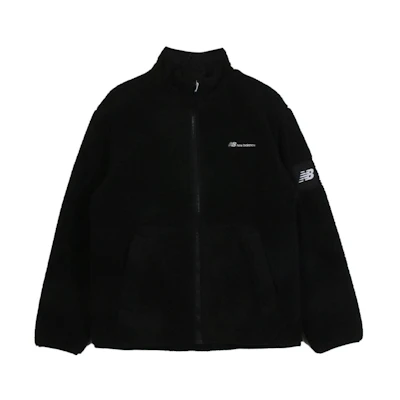 New Balance Solid Color Zip-Up Loose Fit Jacket Black NBMDCB1053-19