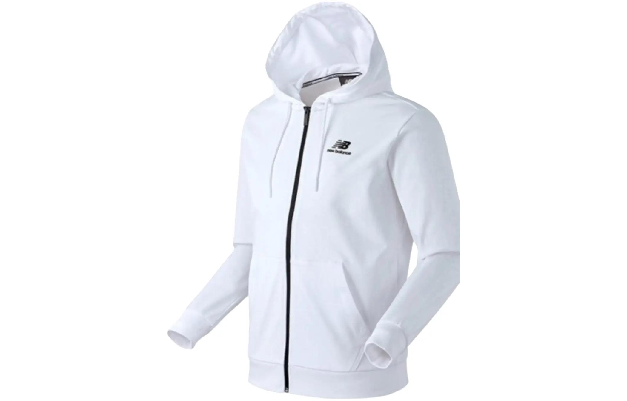 New Balance Solid Color Zip Hoodie Jacket White NBMDA21013-10