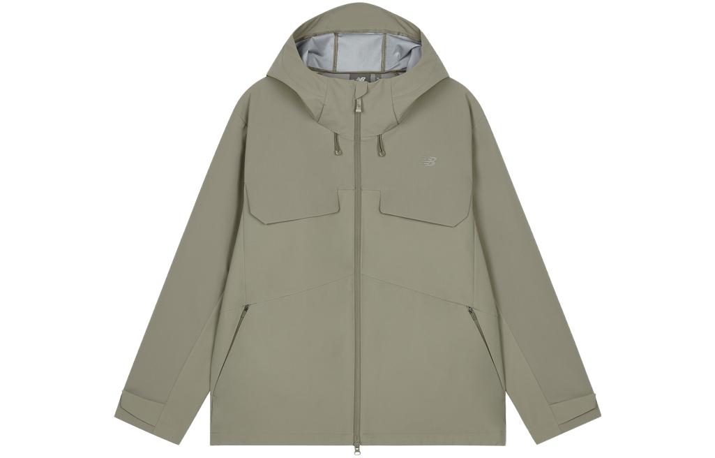 Order New Balance纯色拉链连帽跑步外套绿色 5AD38641-DB