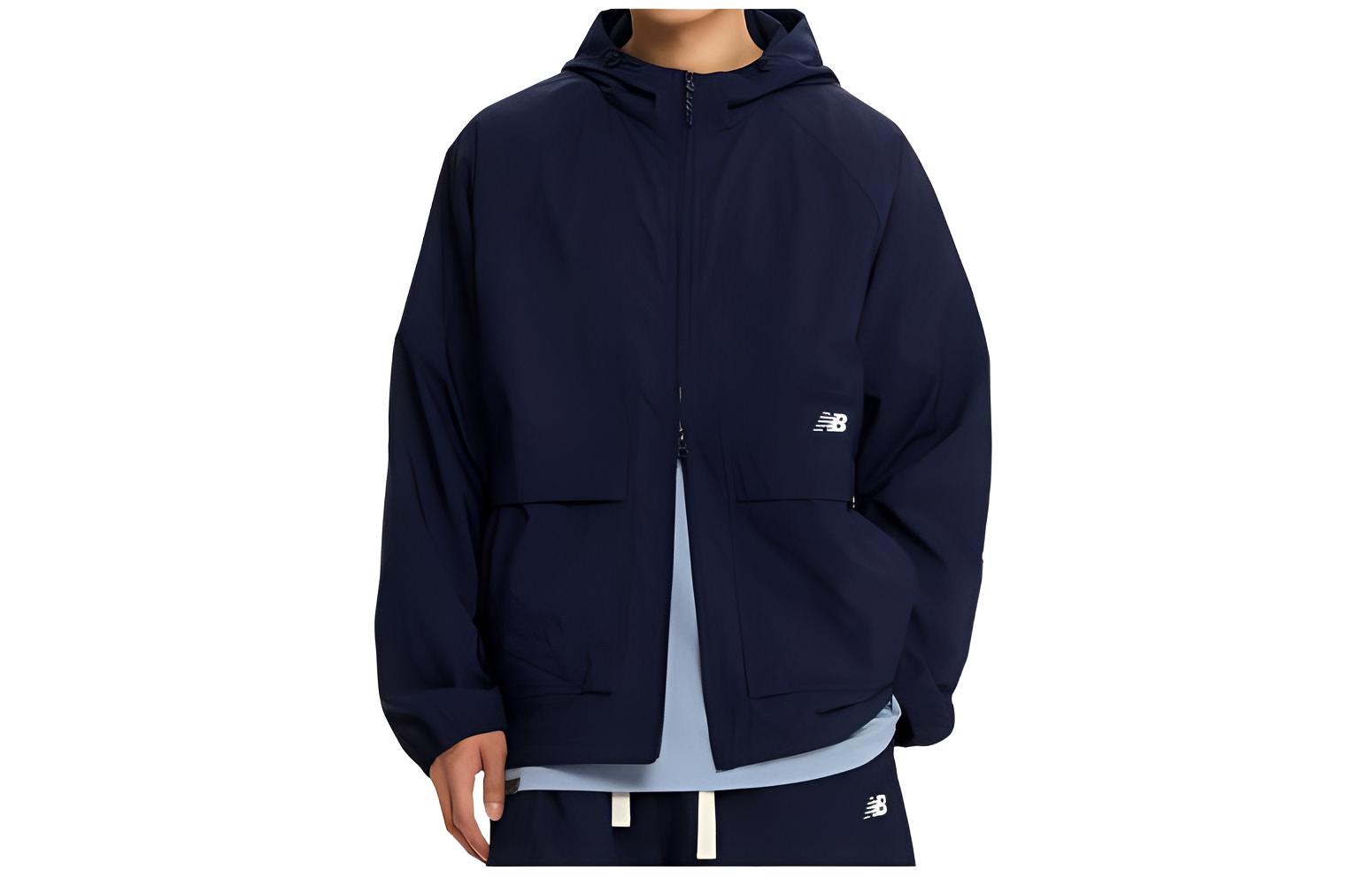 New Balance Solid Color Zip Jacket Blue NBNAE21413-59