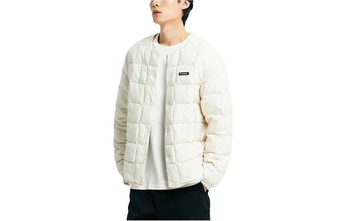 New Balance Solid Crewneck Long Sleeve Jacket Ivory White NBNPD42943-39