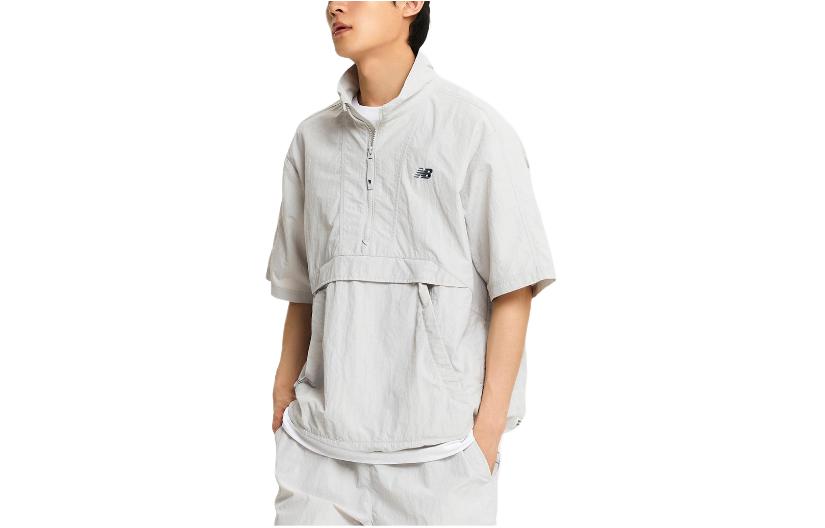 New Balance Solid Half-Zip Short-Sleeve Jacket Grey NBNAE21023-16