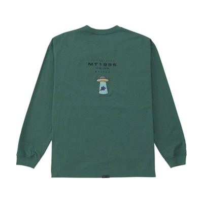 New Balance Solid Logo Crewneck Oversized Long Sleeve Sweatshirt Green AMT35114-ECS