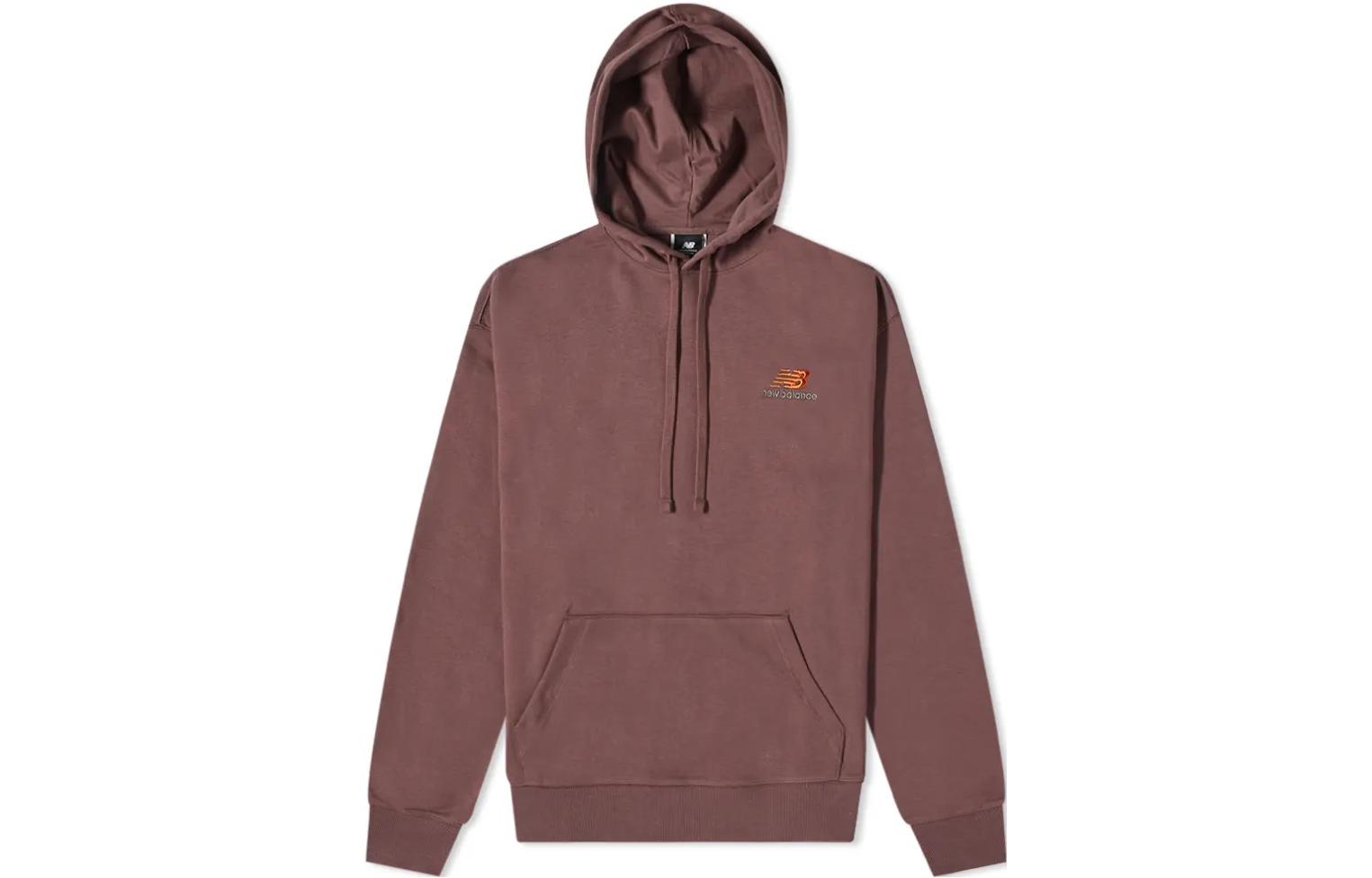 New Balance Solid Logo Embroidered Drawstring Hoodie Red UT21500-TRF