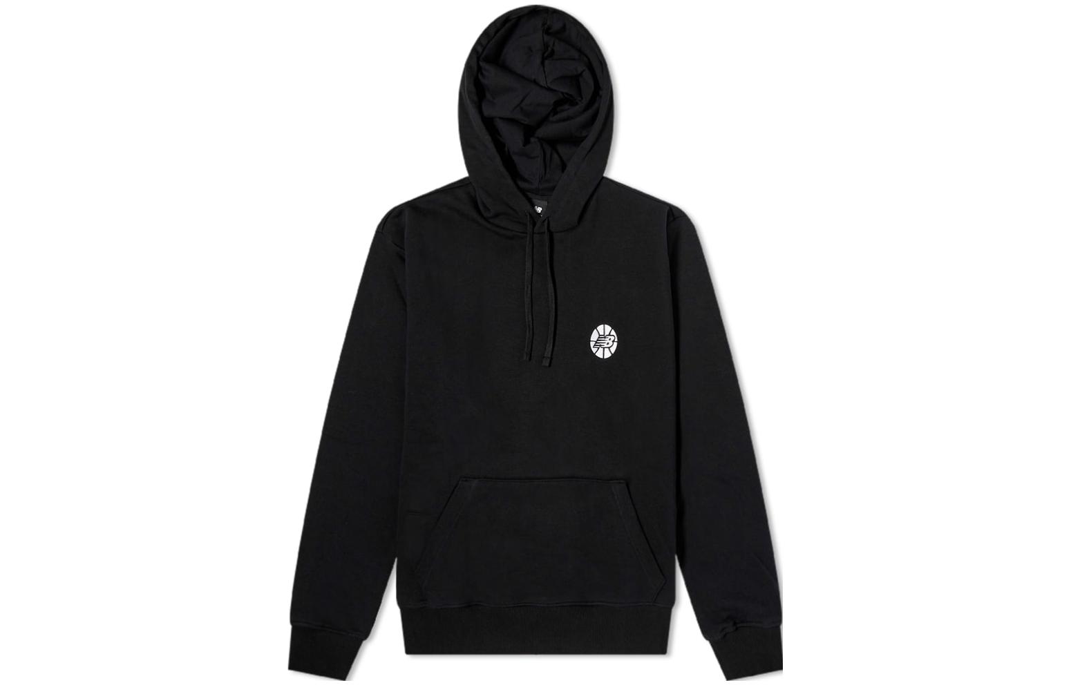 New Balance Solid Logo Embroidered Hoodie Black MT23581-BK