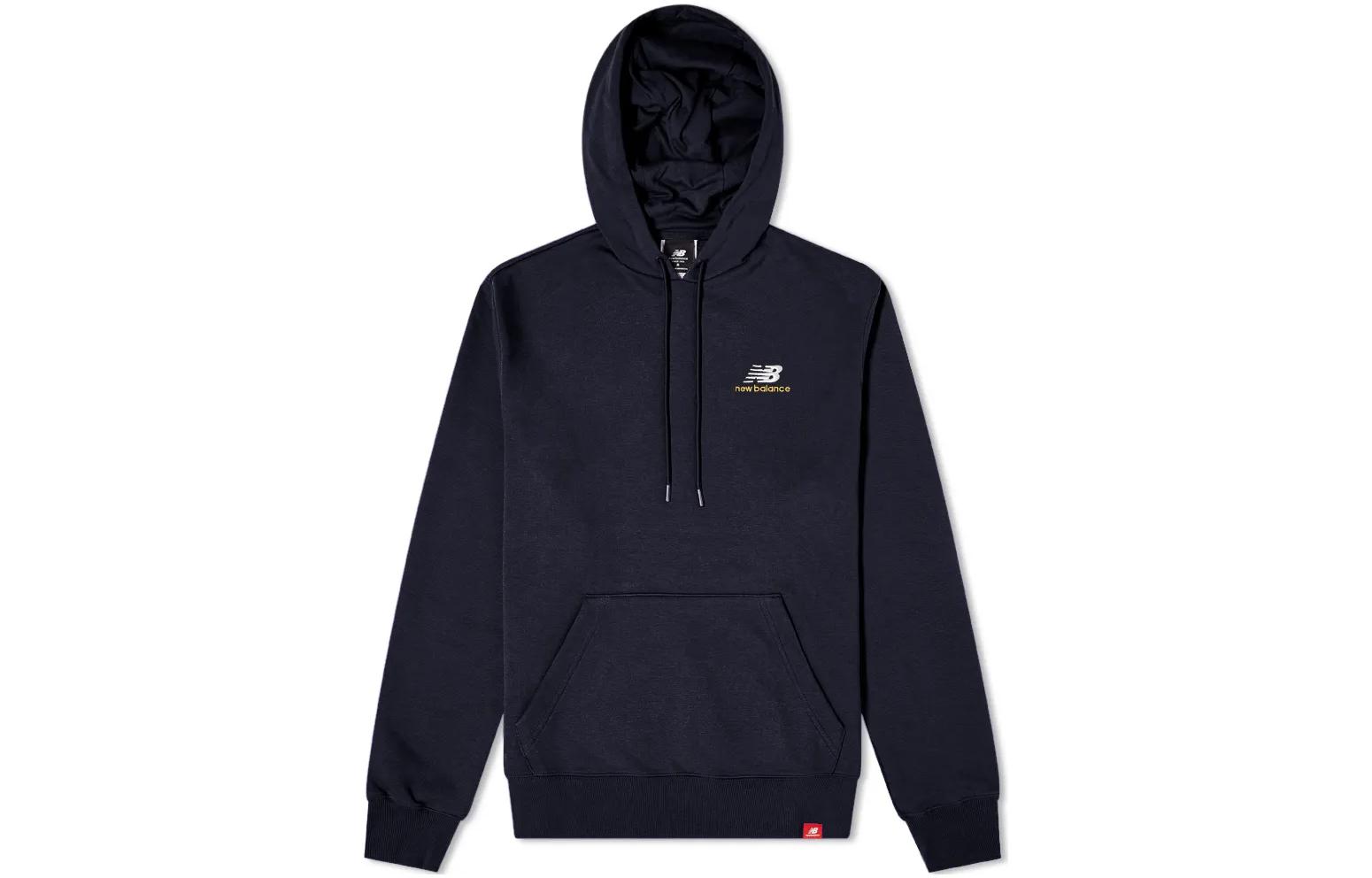 New Balance Solid Logo Embroidered Hoodie Navy Blue MT11550-ECL