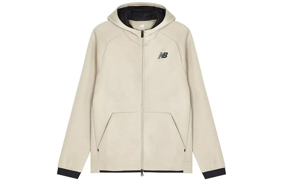 New Balance Solid Logo Knit Hoodie Jacket Light Khaki AMJ21178-AL