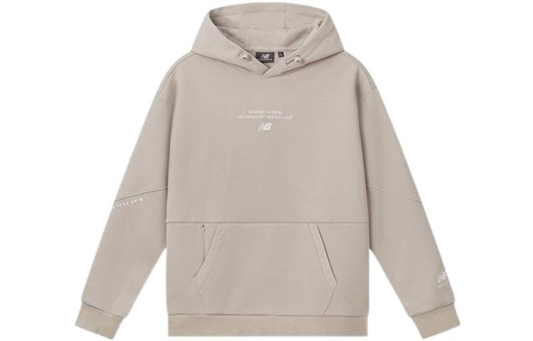 New Balance Solid Logo Print Hoodie Unisex Beige NC5CC39593-LBE