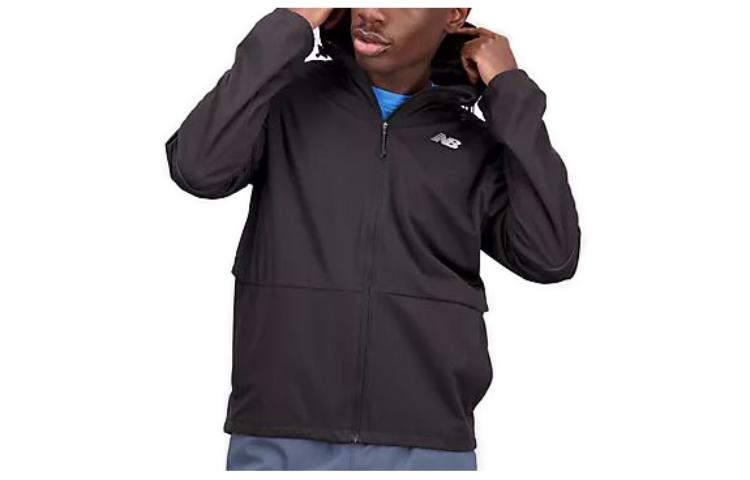 New Balance Solid Logo Print Jacket Black MJ21266-BK