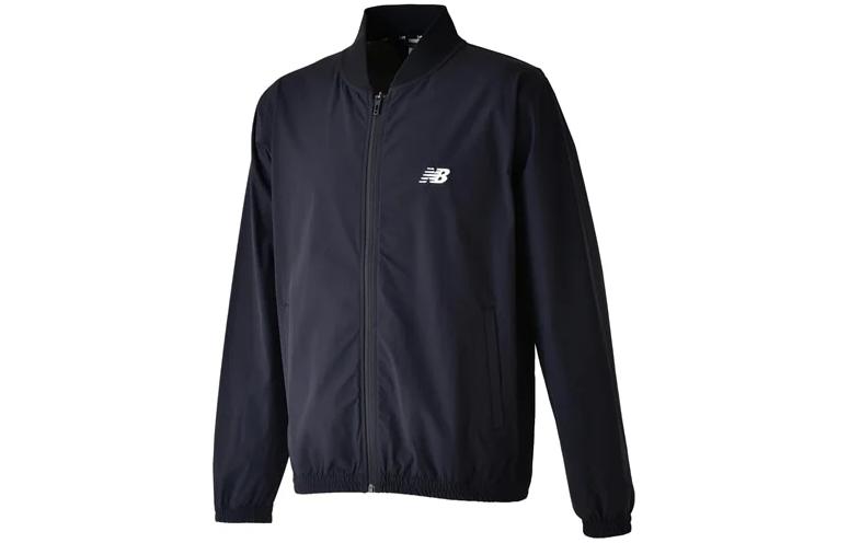 New Balance Solid Logo Print Long Sleeve Jacket Black AMJ25400-BK