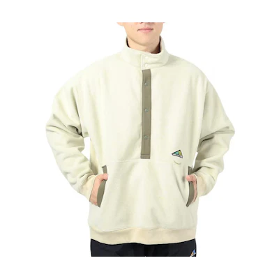 New Balance Solid Logo Stand Collar Sweatshirt Beige AMT35112-BE