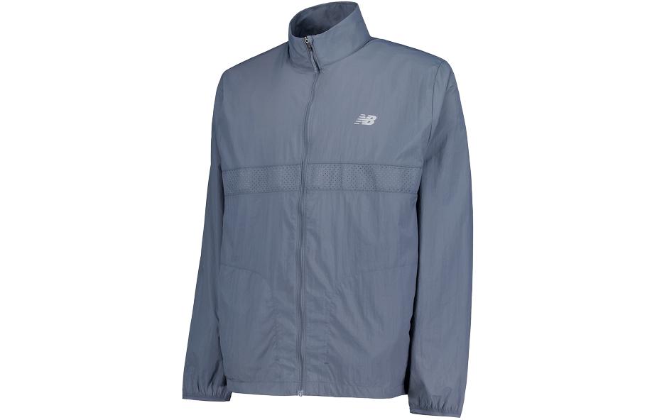 New Balance Solid Minimalist Blue Woven Running Jacket MJ41279-GT