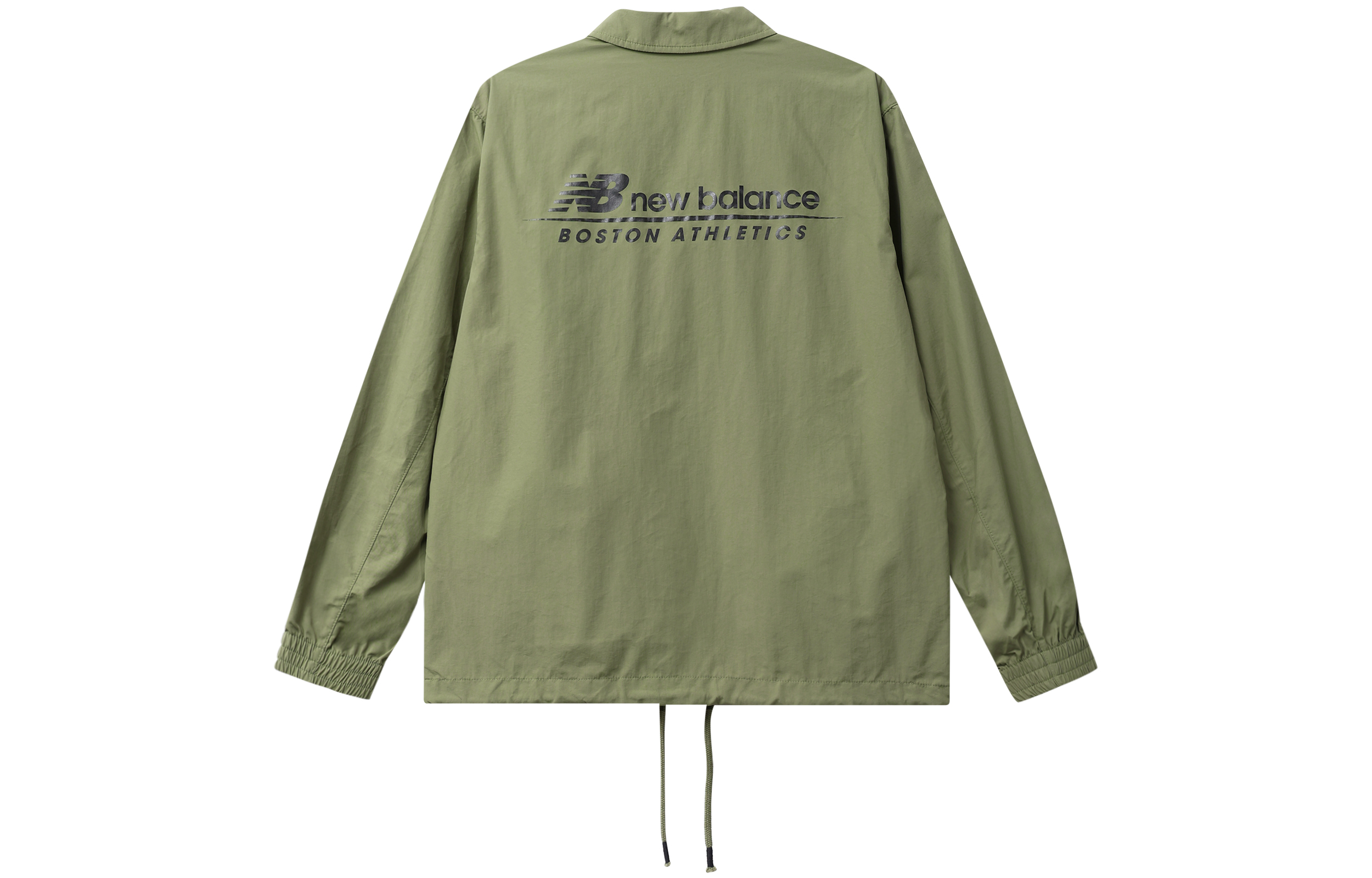 Lookbook New Balance Jaket Track Unisex Hijau dengan Logo Solid Print dan Resleting NAA24013-KH