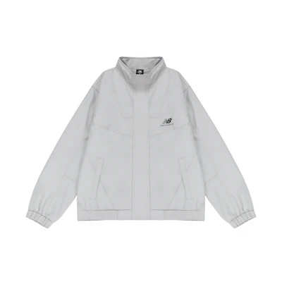 New Balance Solid Woven Stand Collar Jacket Unisex - Gray AMJ23322-NTP
