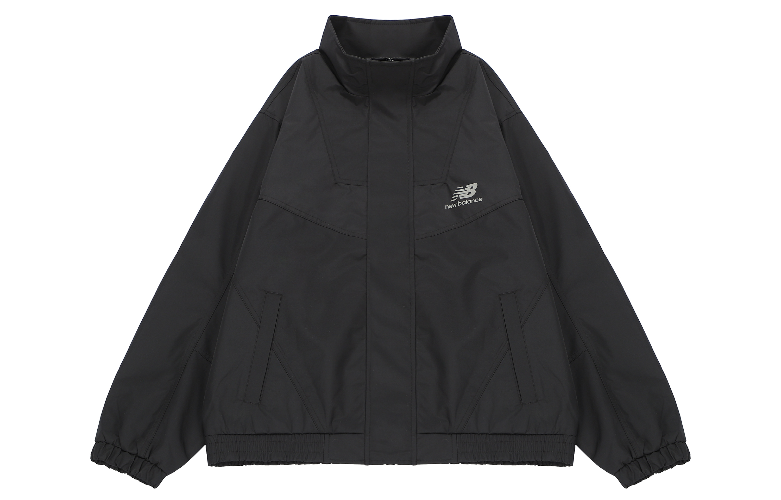 New Balance Solid Woven Stand Collar Jacket Unisex Black AMJ23322-BK