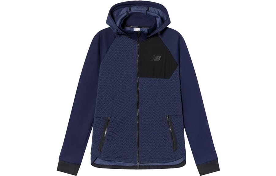 New Balance Solid Zip-Up Hoodie Jacket Blue AMJ93001-PGM