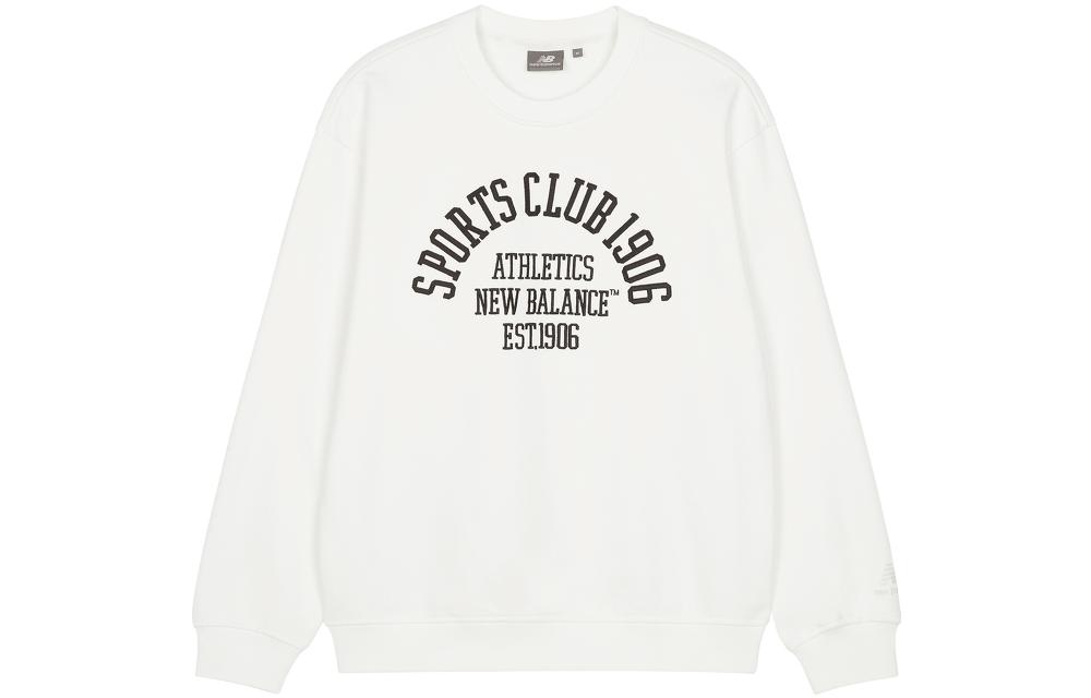 New Balance Sport Club Unisex Letter Pullover Sweatshirt White 5CD38491-IV