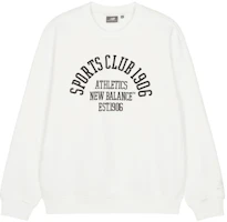 New Balance Sport Club Unisex Letter Pullover Sweatshirt White 5CD38491-IV New Balance Sport Club Unisex Letter Pullover Sweatshirt White 5CD38491-IV
