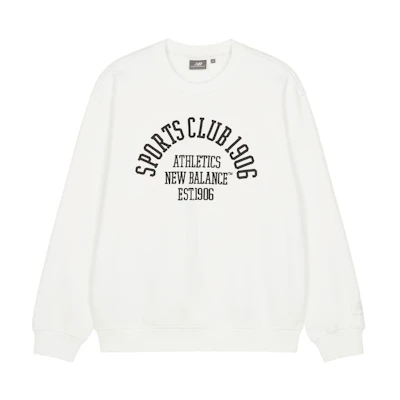 New Balance Sport Club Unisex Letter Pullover Sweatshirt White 5CD38491-IV
