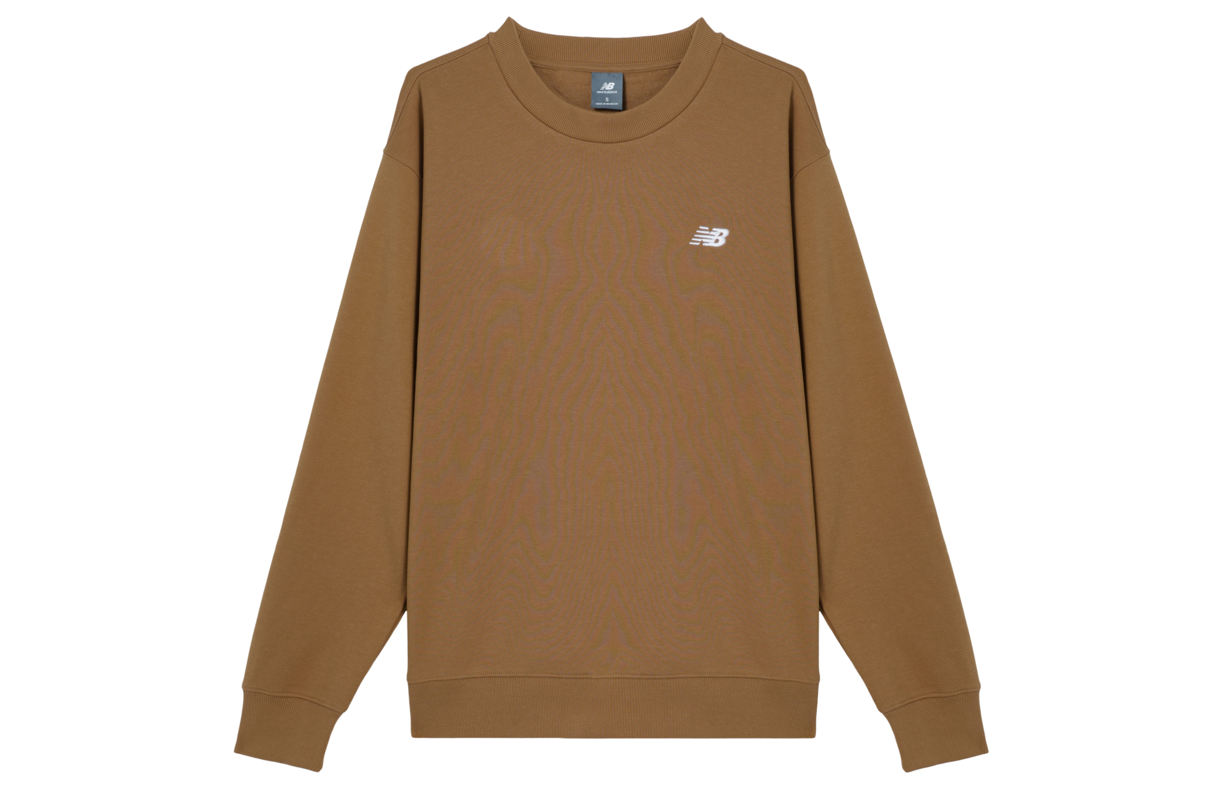 New Balance Sport Essentials Brown Crewneck Logo Pullover Sweatshirt MT41507-WUT