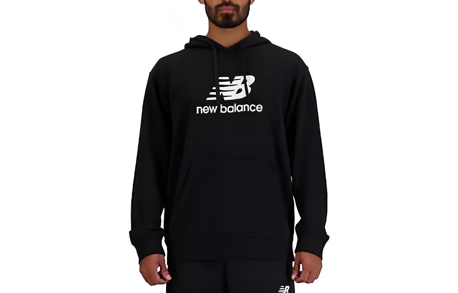 New Balance Sport Essentials French Terry Logo Hoodie Black Pullover MT41501-BK