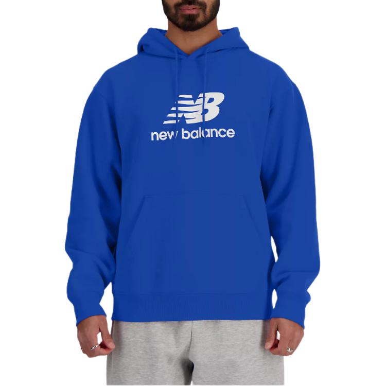 New Balance Sport Essentials Logo Print Hoodie Blue Oasis Casual Wear MT41501-BUL