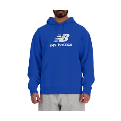 New Balance Sport Essentials Logo Print Hoodie Blue Oasis Casual Wear MT41501-BUL