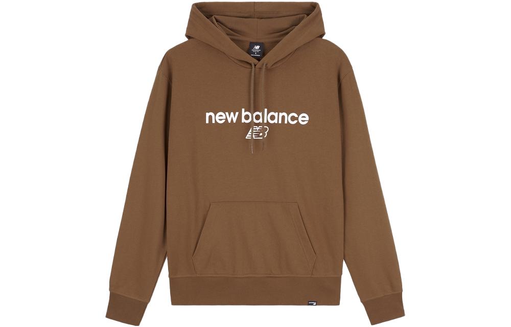 New Balance Sport Seasonal Letter Print Loose Hoodie Brown () MT33526-TRU