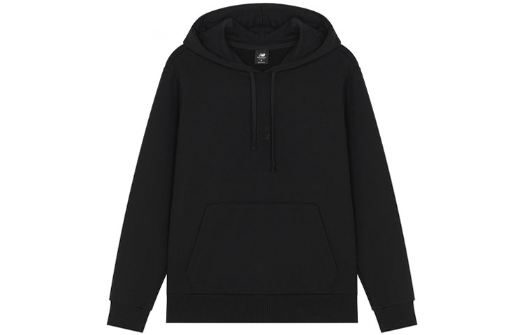 New Balance SS22 Classic Evergreen Black Embroidered Hoodie Unisex Casualwear AMT21570-BK