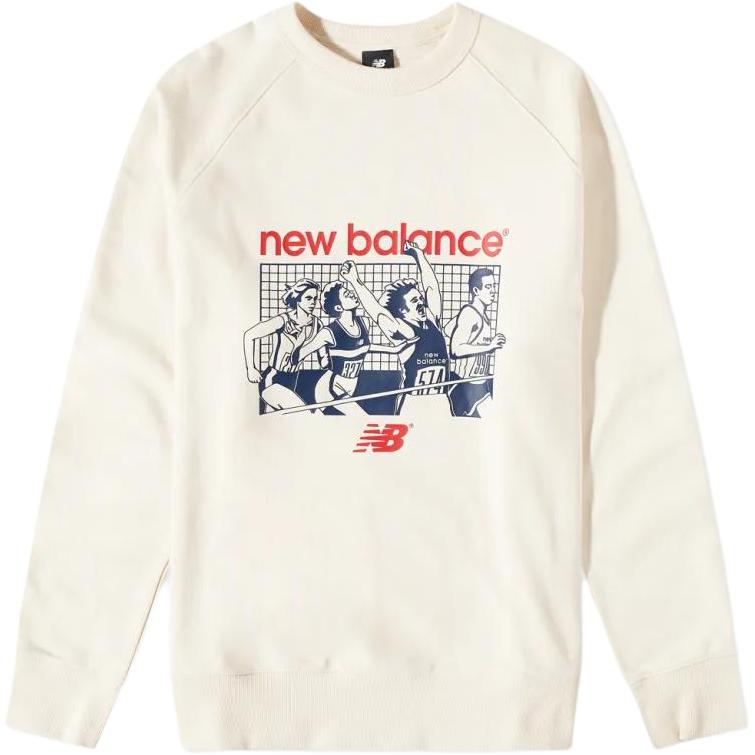 New Balance SS23 Graphic Print Pullover Sweatshirt White MT31525-GIE