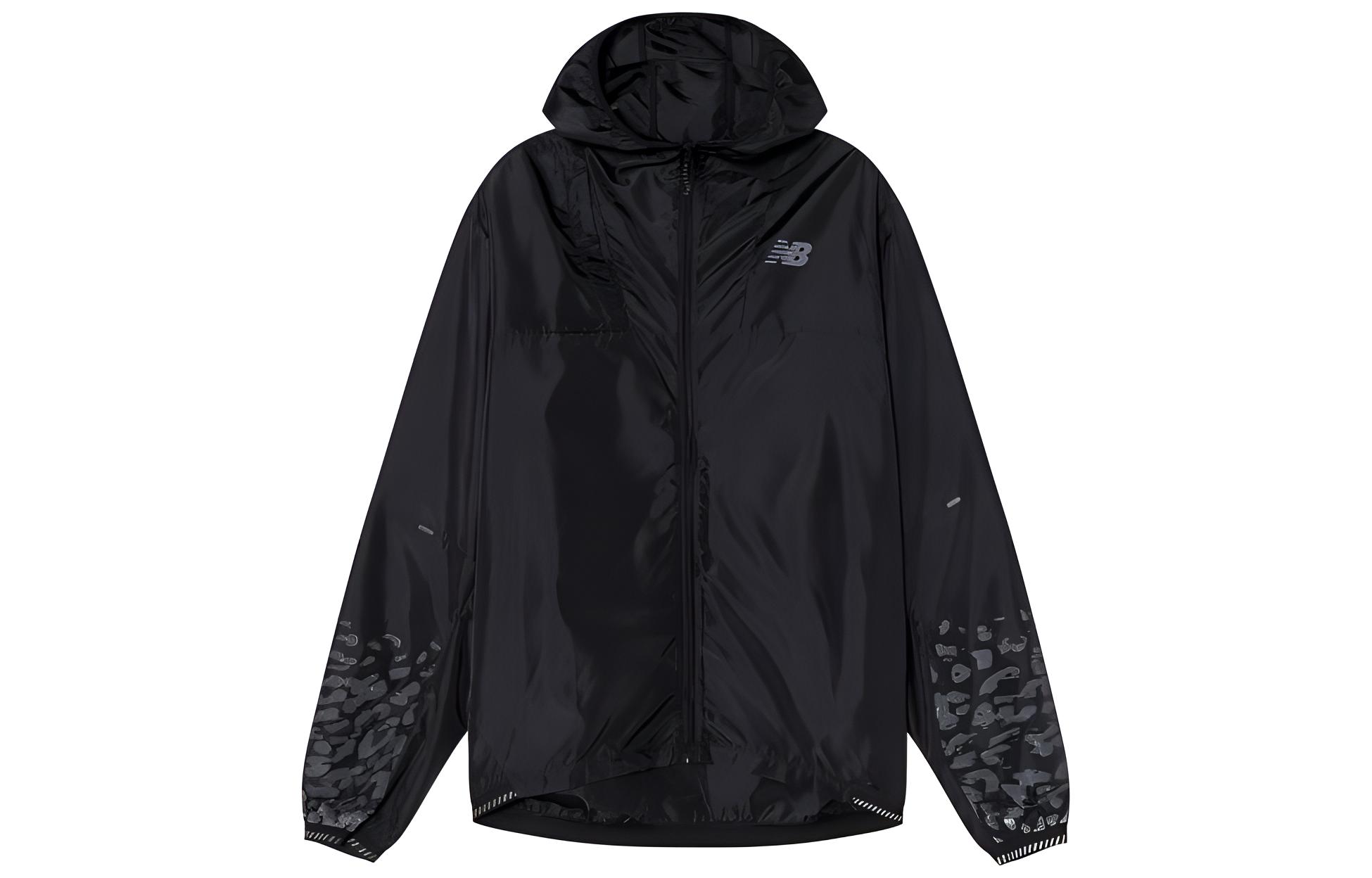 New Balance SS23 Logo Printed Windbreaker Jacket - Black AMJ93241-BK