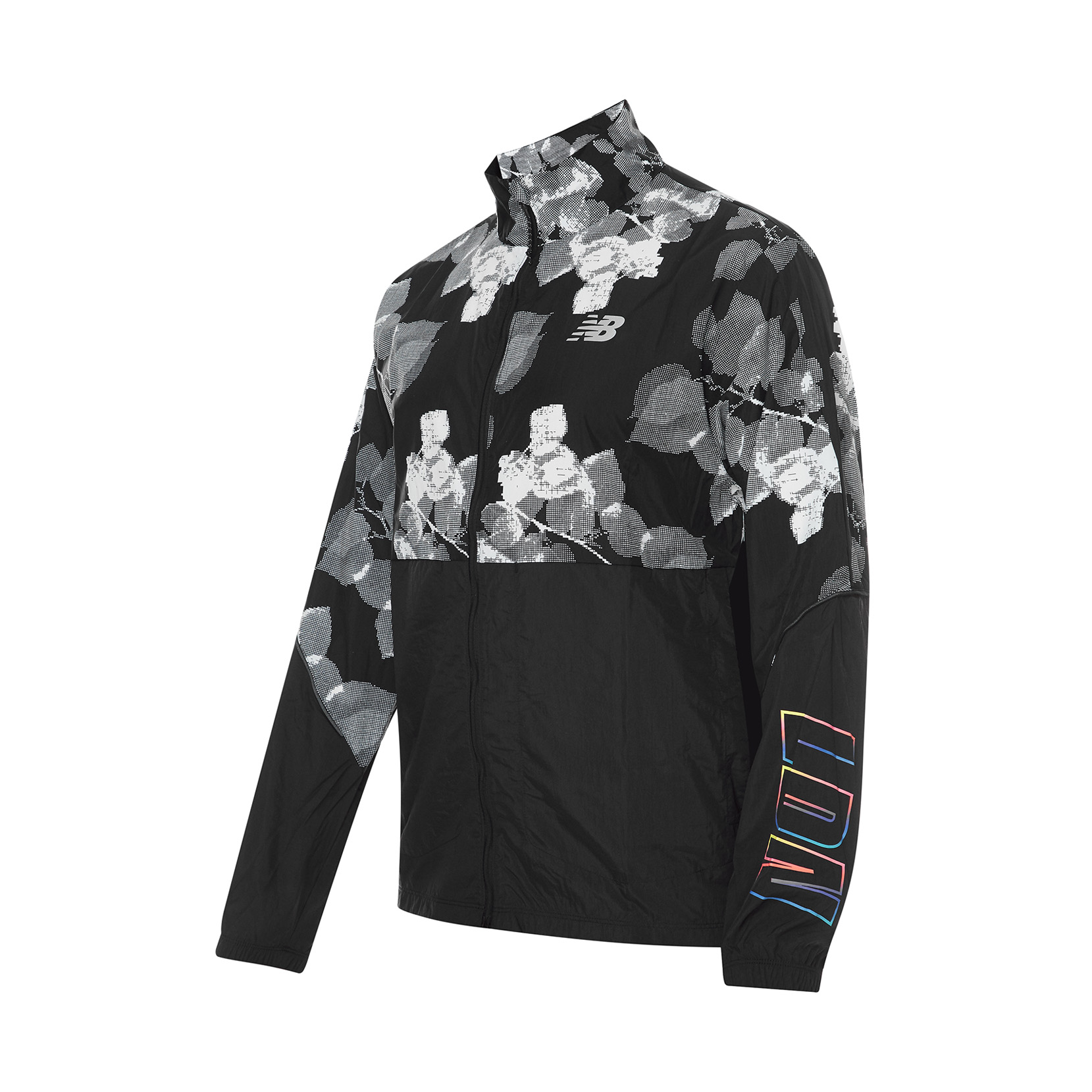 New Balance SS23 London Edition Black Floral Print Convertible Jacket MJ31263D-BM