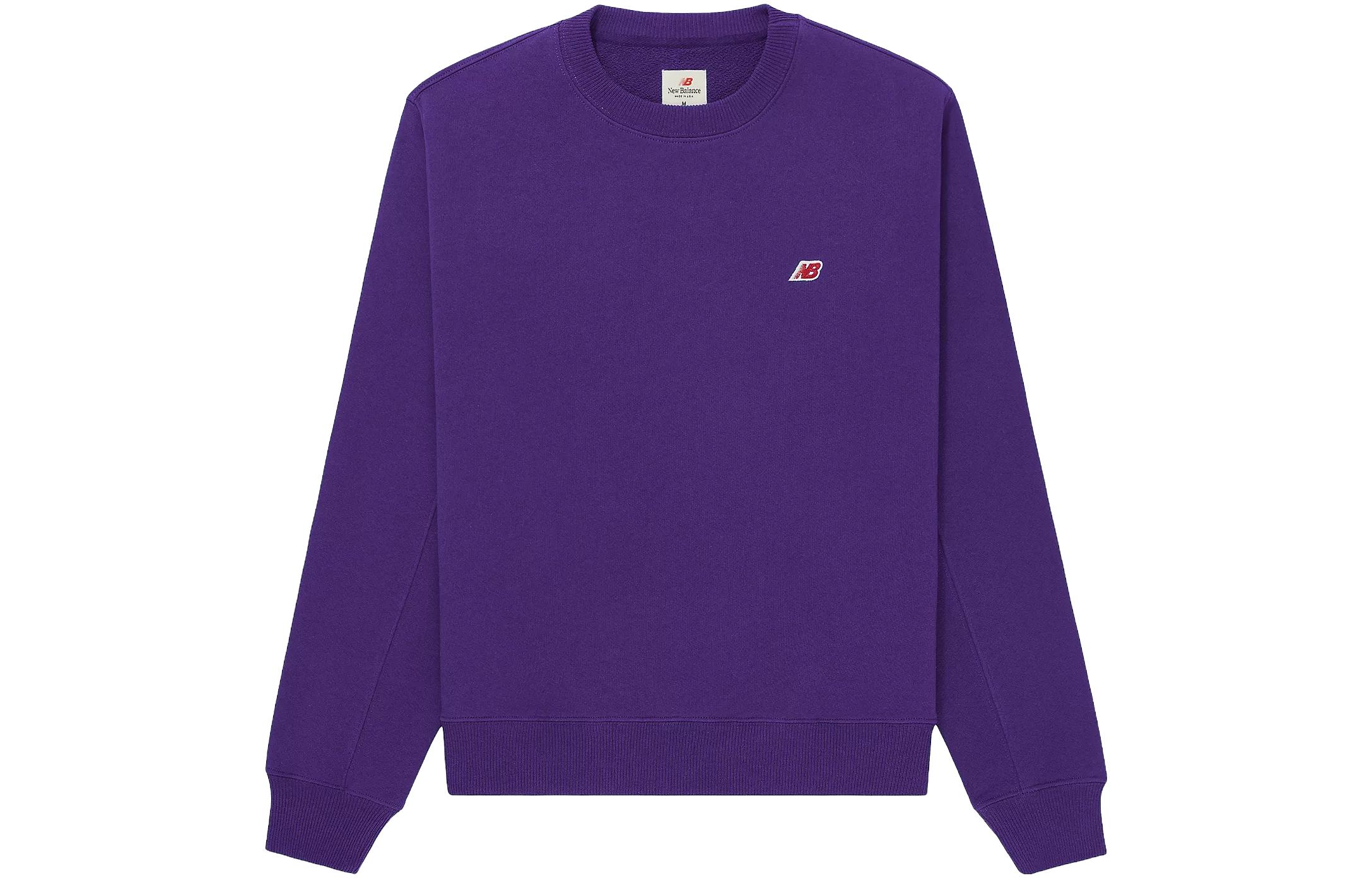 New Balance SS23 Made in USA Purple Logo Crewneck Sweatshirt Unisex MT21541PRP