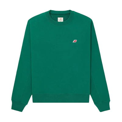 New Balance SS23 Made in USA Unisex Green Knit Logo Crewneck Sweatshirt MT21541-ECS