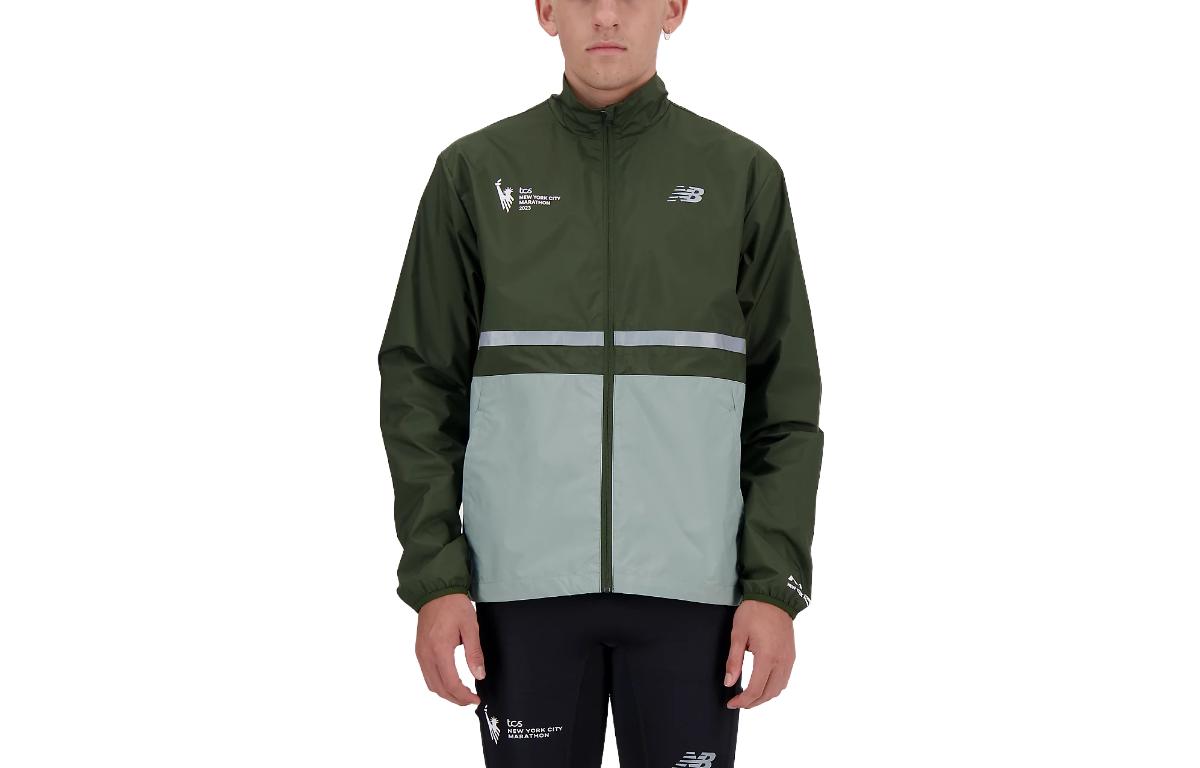 New Balance SS23 NYC Marathon Retro Track Jacket Green Long Sleeve MJ33200M-KOU
