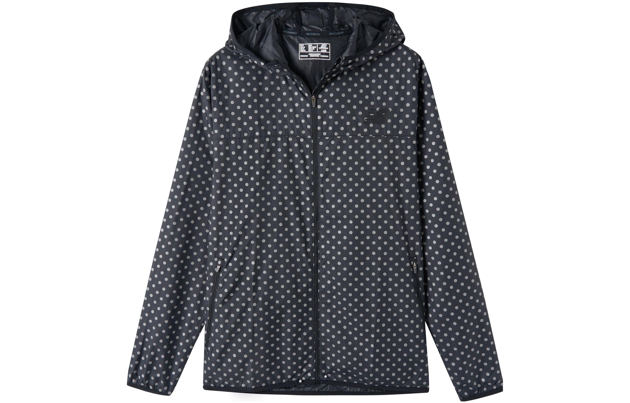 New Balance SS23 Polka Dot Full-Zip Hoodie Jacket Black () AMJ53044-BPT