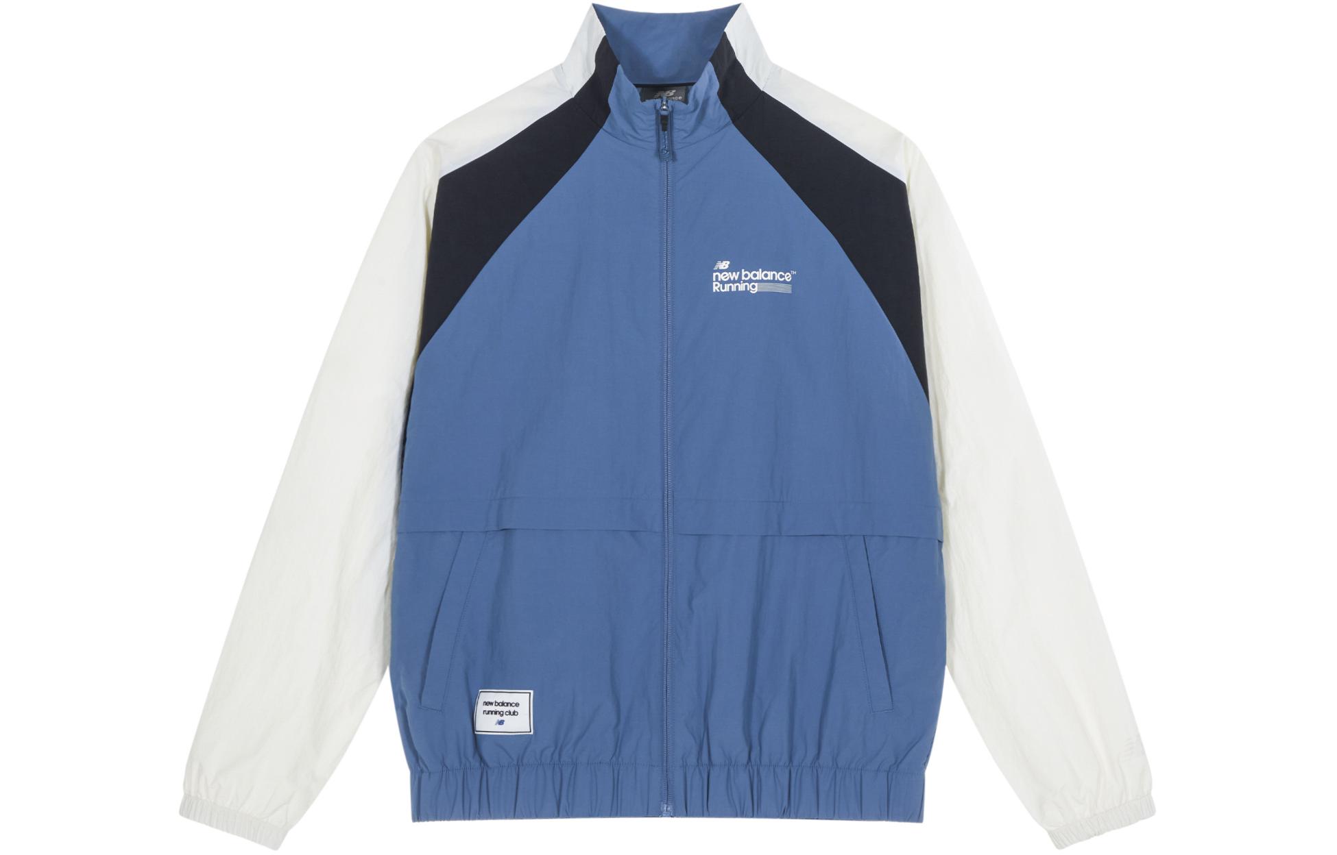 New Balance SS24 Retro Colorblock Logo Zip Jacket Unisex Blue NAE12131-DBL