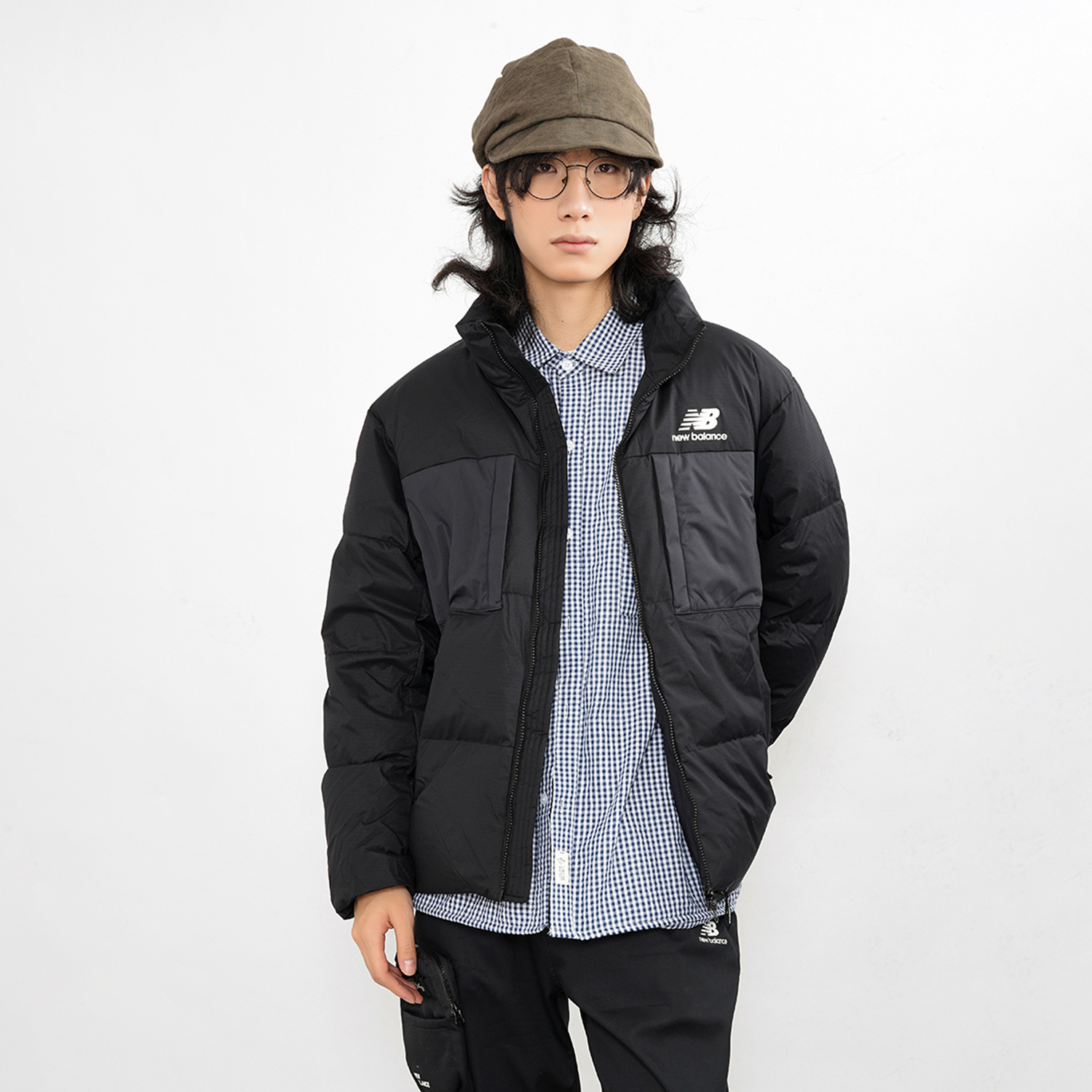 Sizing 뉴발란스 스탠드 칼라 겨울 다운 자켓 블랙 유니섹스 캐주얼 스포츠웨어 5PB43053-BK