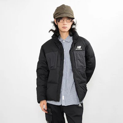 뉴발란스 스탠드 칼라 겨울 다운 자켓 블랙 유니섹스 캐주얼 스포츠웨어 5PB43053-BK Sizing 뉴발란스 스탠드 칼라 겨울 다운 자켓 블랙 유니섹스 캐주얼 스포츠웨어 5PB43053-BK