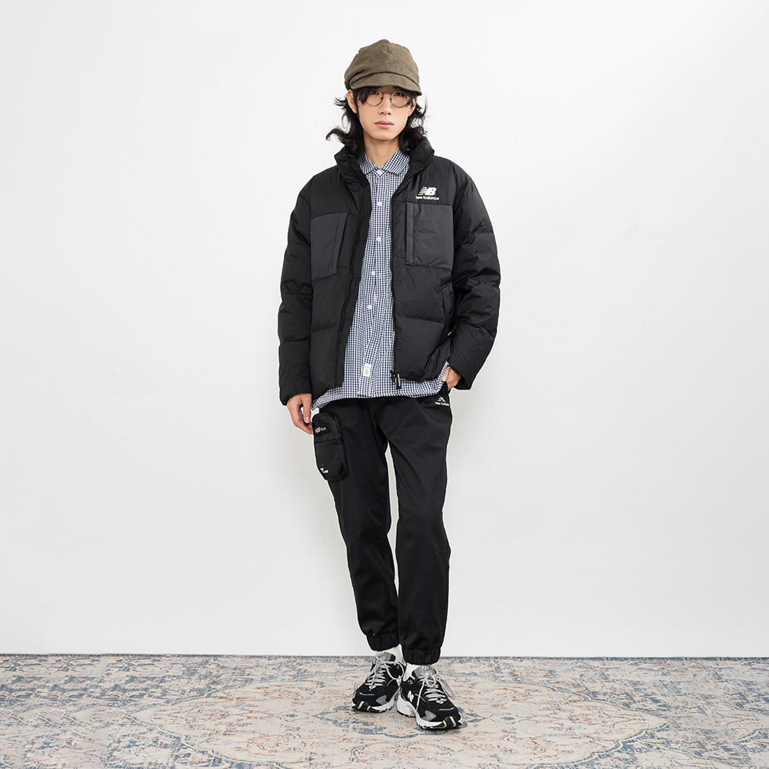 Cheap 뉴발란스 스탠드 칼라 겨울 다운 자켓 블랙 유니섹스 캐주얼 스포츠웨어 5PB43053-BK