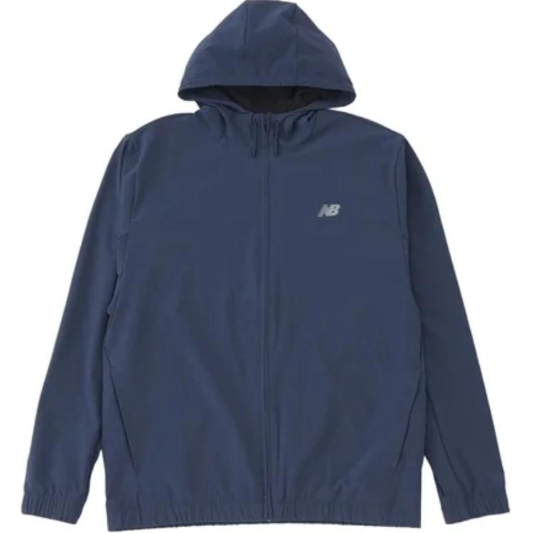 New Balance Stretch Woven Full-Zip Hoodie Jacket Unisex Navy Blue MJ41018-NNY