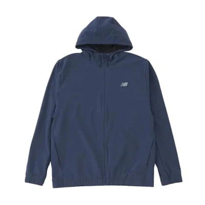 New Balance Stretch Woven Full-Zip Hoodie Jacket Unisex Navy Blue MJ41018-NNY